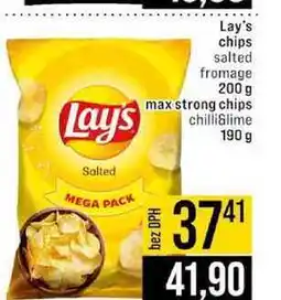 Jip Lay's chips salted fromage 200 g max strong chips chilliâlime 190 g nabídka
