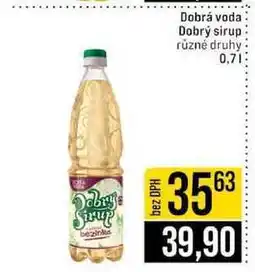Jip Dobrá voda Dobrý sirup různé druhy nabídka
