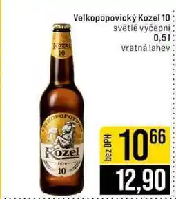 Jip Velkopopovický Kozel 10 světlé výčepní nabídka