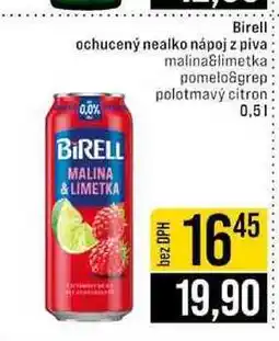 Jip Birell ochucený nealko nápoj z piva 0.0% malina&limetka pomelo&grep polotmavý citron nabídka