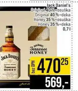 Jip Jack Daniel's Original 40%+osuška Original 40%+deka Honey 35%+osuška Honey 35 %+deka 0,7l nabídka