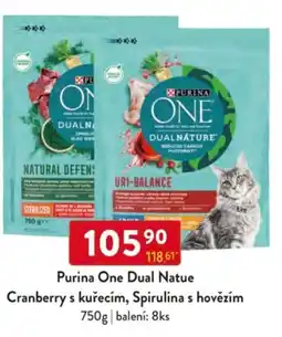 Qanto Purina One Dual Natue Cranberry s kuřecím, Spirulina s hovězím nabídka