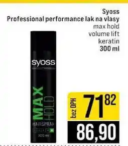 Jip Syoss Professional lak na vlasy max hold volume lift keratin nabídka