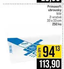 Jip Primasoft ubrousky bilé 2-vrstvé 33 x 33 cm 250 ks nabídka