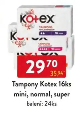 Qanto Tampony Kotex mini, normal, super nabídka