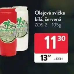 Qanto Olejová svíčka bílá, červená nabídka