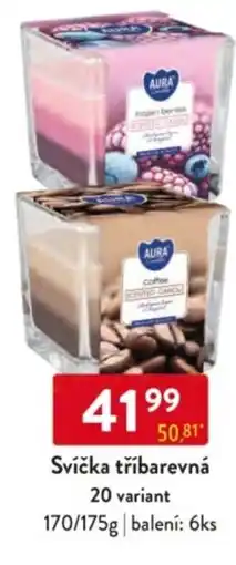 Qanto Svíčka tříbarevná 20 variant nabídka