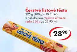 CBA Čerstvé listové těsto nabídka