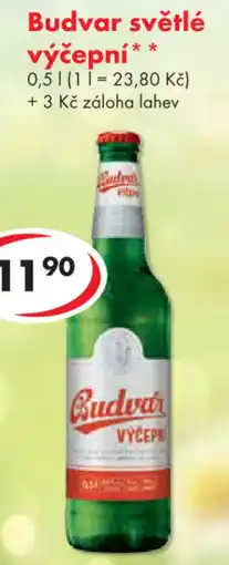 CBA Budvar světlé výčepní nabídka