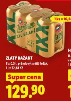 Lidl Pivo zlatý bažant nabídka