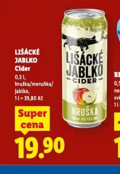 Lidl Cider lišácké jablko nabídka