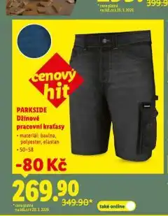 Lidl Džínové pracovní kraťasy nabídka