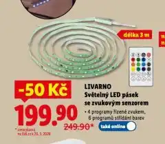 Lidl Livarno světelný led pásek nabídka