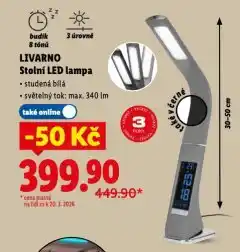 Lidl Livarno stolní led lampa nabídka