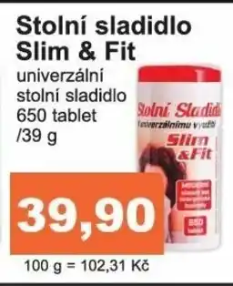 COOP DISKONT Stolní sladidlo Slim & Fit 39g nabídka