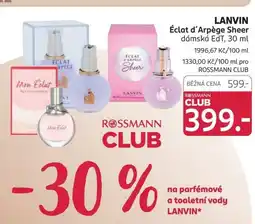 Rossmann Lanvin éclat d'arpège sheer dámská edt nabídka