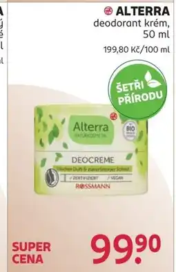 Rossmann ALTERRA deodorant krém nabídka