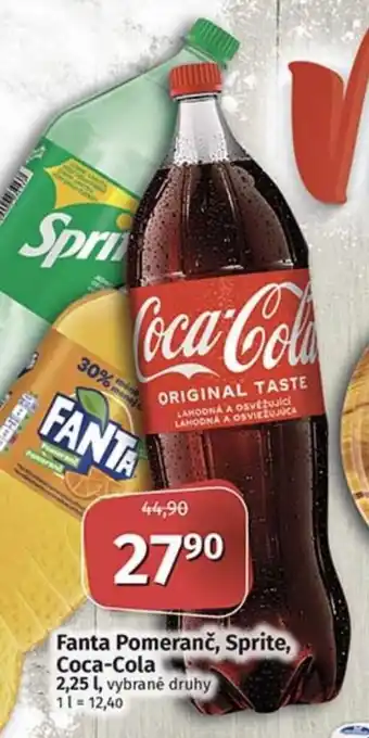 Coop Fanta Pomeranč, Sprite, Coca-Cola 2,25l nabídka
