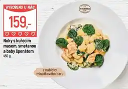 Globus Noky s kuřecím masem, smetanou a baby špenátem nabídka