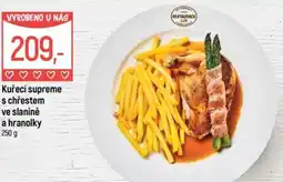 Globus Kuřecí supreme s chřestem ve slanině a hranolky nabídka