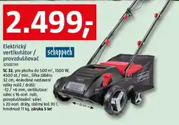 Bauhaus Scheppach Elektrický vertikutátor/ provzdušňovač nabídka