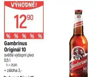 Globus Gambrinus Originál 10 světlé výčepní pivo nabídka