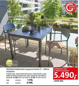 Bauhaus Hliníková balkonová souprava Gastro II - 3dílná souprava nabídka
