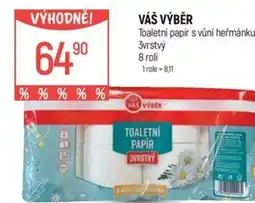 Globus VÁŠ VÝBĚR Toaletní papír s vůní heřmánku nabídka