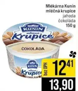 Jip Mlékárna Kunín mléčná krupice jahoda čokoláda nabídka