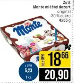 Jip Zott Monte mléčný dezert nabídka