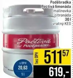 Jip Poděbradka Poctivá limonáda nabídka