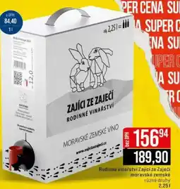 Jip Rodinné vinařství Zajíci ze Zaječí moravské zemské nabídka