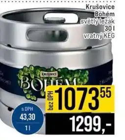 Jip Krušovice Bohém světlý ležák 30 l vratný KEG nabídka