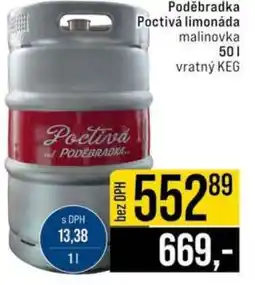 Jip Poděbradka Poctivá limonáda malinovka nabídka