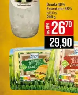 Jip Gouda 40% Emmentaler 38% plátky nabídka
