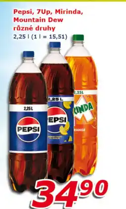 ESO MARKET Pepsi, 7Up, Mirinda, Mountain Dew nabídka