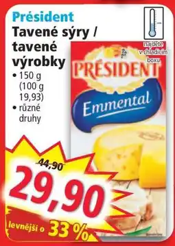 Norma Président Tavené sýry / tavené výrobky nabídka