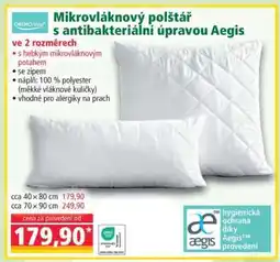 Norma Mikrovláknový polštář s antibakteriální úpravou Aegis nabídka