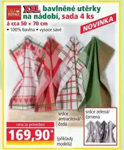 Norma XXL bavlněné utěrky na nádobí, sada 4 ks nabídka