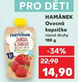 Kaufland Hamánek ovocná kapsička nabídka
