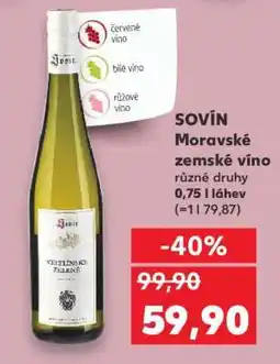 Kaufland SOVÍN Moravské zemské víno nabídka