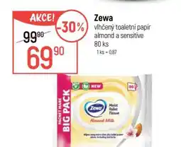 Globus Zewa vlhčený toaletní papír almond a sensitive 80 ks nabídka