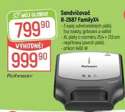 Globus Sendvičovač R-2687 FamilyX4 nabídka