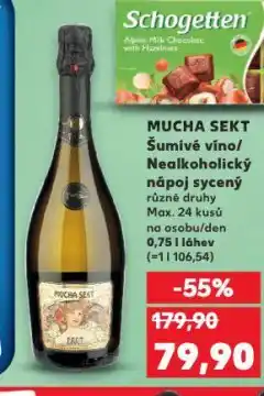 Kaufland Mucha sekt nealkoholický nápoj sycený nabídka