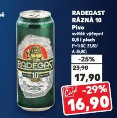 Kaufland Pivo radegast nabídka