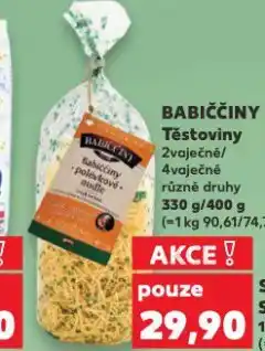 Kaufland Babiččiny těstoviny nabídka