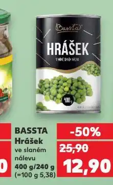 Kaufland Bassta hrášek nabídka