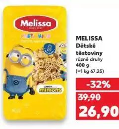 Kaufland Melissa dětské těstoviny nabídka