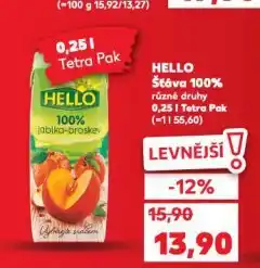 Kaufland Hello šťáva nabídka