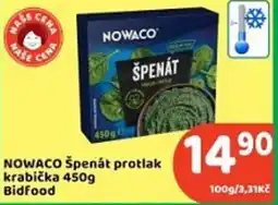 Brněnka Nowaco špenát protlak krabička bidfood nabídka